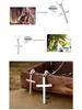 S925 Sterling Silver Smooth Cross Pendant Necklace for Men and Women - Versatile Long Sweater Chain