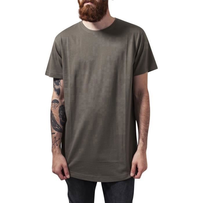 T-shirt long - Urban Classics - HAPED - 100% coton - Vert - Homme