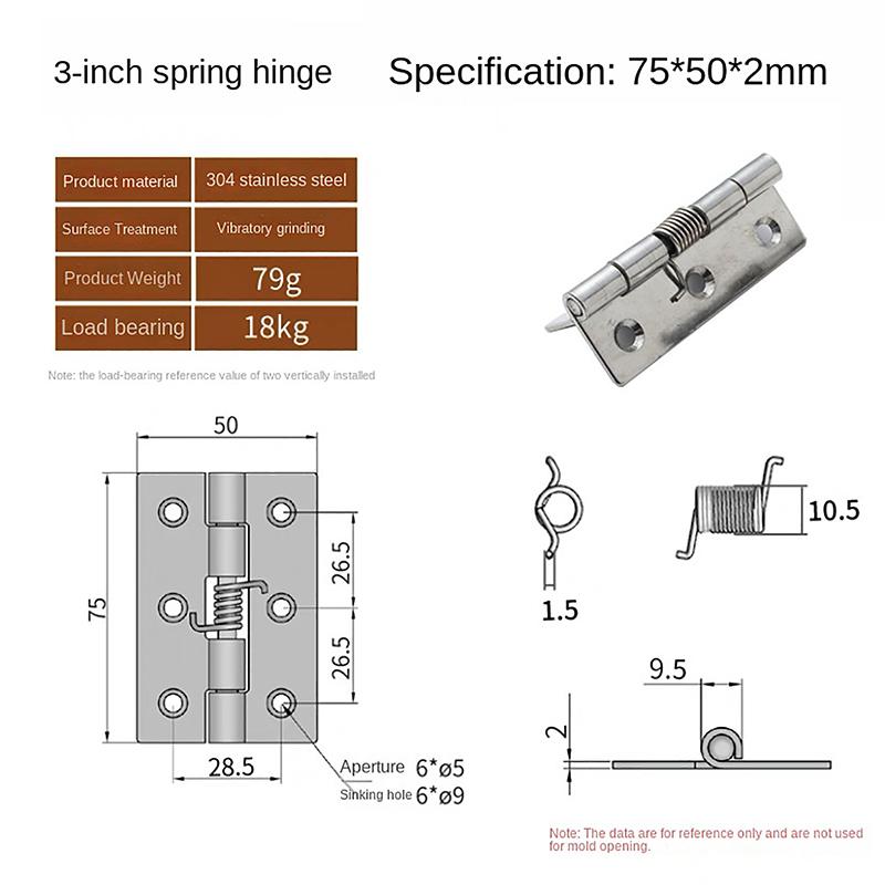 Stainless Steel 1/1.5/2/2.5/3-Inch Automatic Spring Hinge Cabinet Door Wardrobe Hardware And Furniture Fittings Mini Micro Hinge
