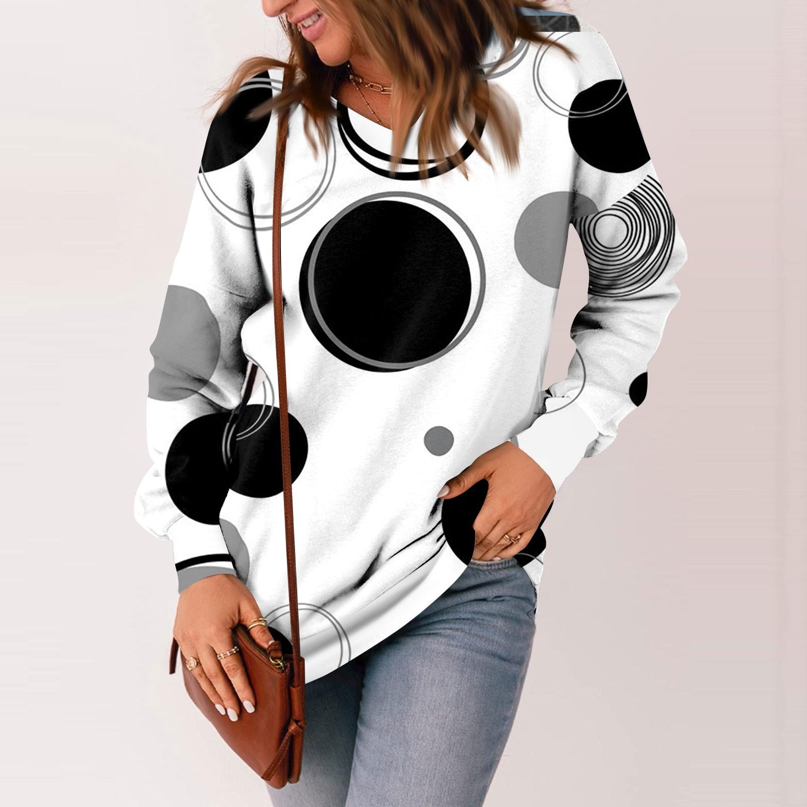 

Женская модная повседневная толстовка с длинным рукавом и v-образным вырезом с принтом M