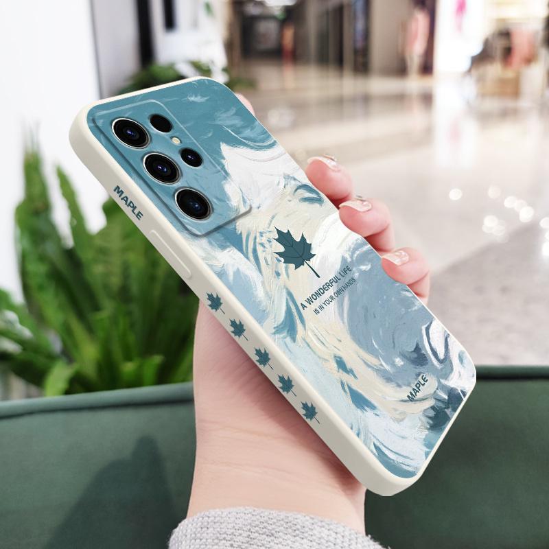 

Render Maple Leaf Phone Case For Samsung Galaxy S25 S24 S23 S22 S21 S20 S10 Ultra Plus FE Note 20 Ultra 10 Plus Cover Galaxy S23