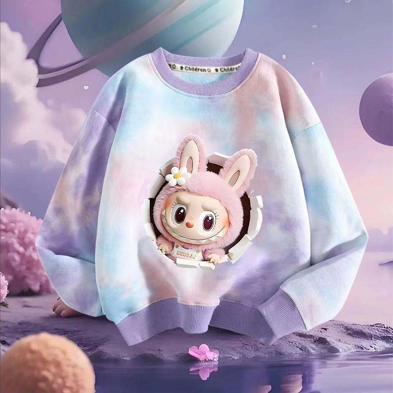 Girls' Fashion Hoodie, Spring and Autumn Children's LBB Loose Long-sleeved Hoodie