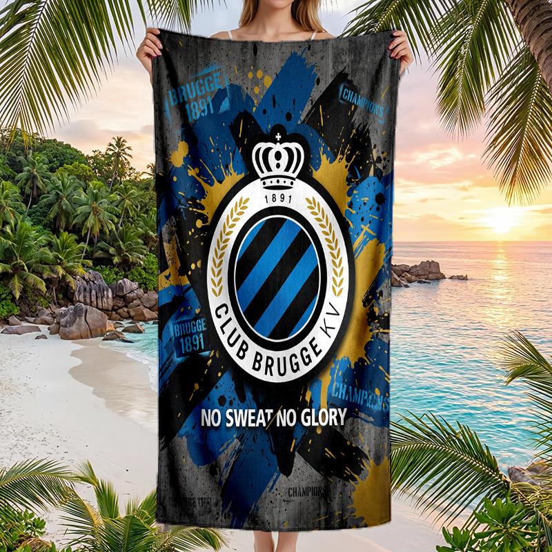 Club Brugge FC Stampa Asciugamano da Spiaggia Quick Dry Microfibra Assorbente Portatile da Viaggio Asciugamano da Nuoto