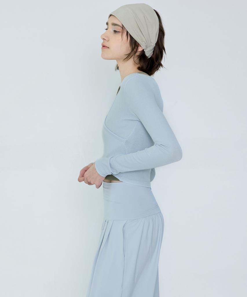 Debiweeo Curve Wrap Crop Top Devi-T0041-Sky