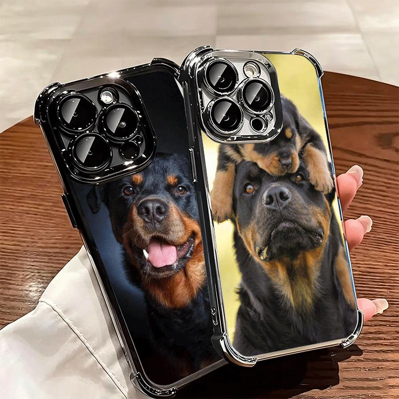 Rottweiler Dog Soft Phone Case For iPhone 15 16 17 Air 14 Pro Max 16E Plus 13 12 Mini Plating Anti-Fall Fundas