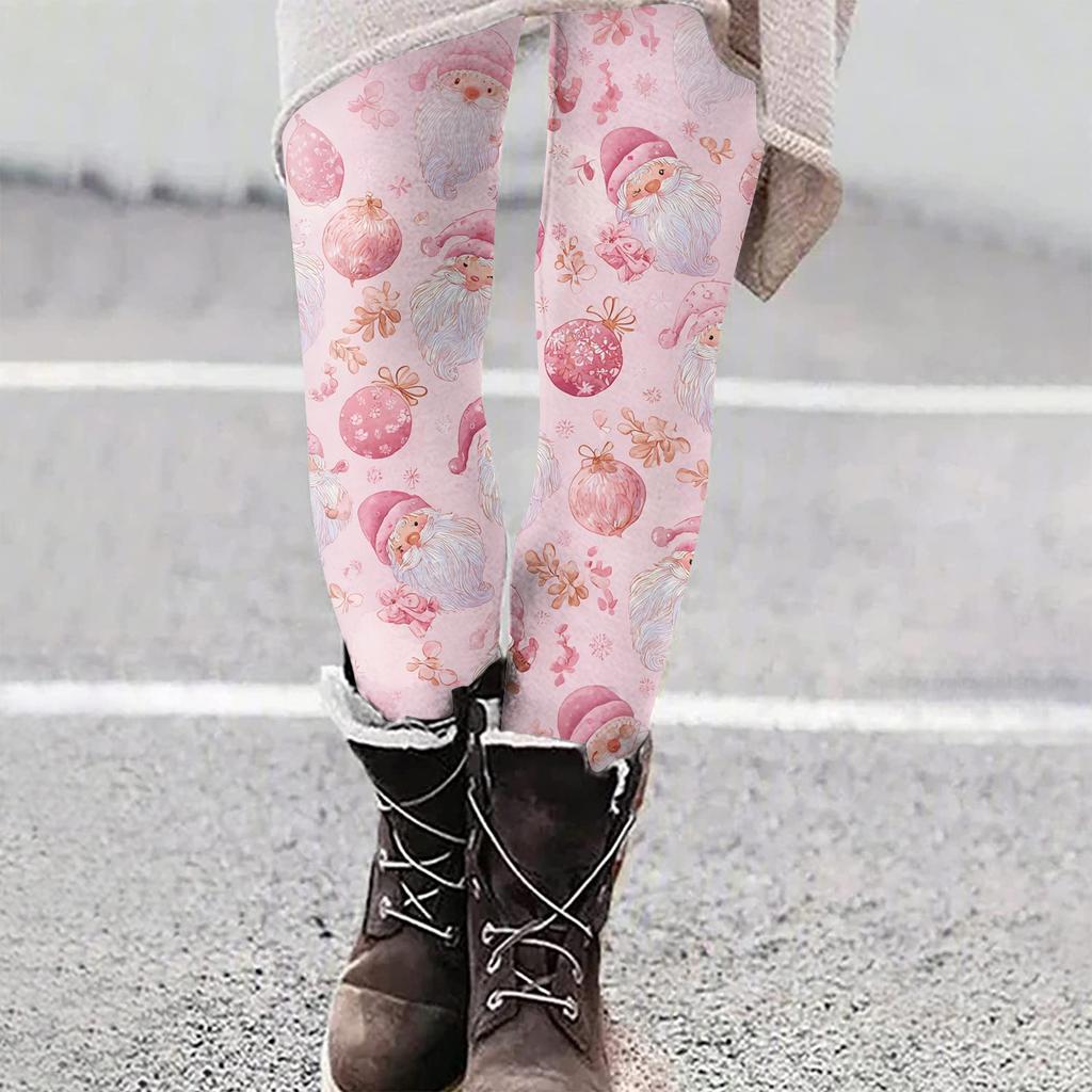Women's Christmas Print Slim Fit Elastic Yoga Casual Pants