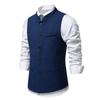 Autumn British Style Retro Vest For Men Fashion Stand Collar Herringbone Coarse Tweed Suit Vest Waistcoat Vintage Gentleman