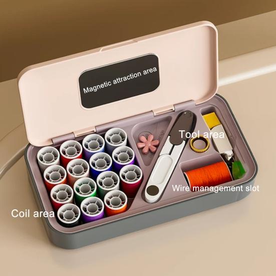 40Pcs/Set Portable Sewing Tools Kit with Storage Box, Thread, Needle, Tailor Scissors, Tape Measure, Mini Emergency Sewing Accessories Kit for