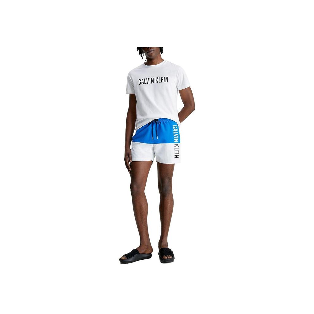 Calvin Klein Logo Print Casual Crew Neck T-Shirt Men Tops White KM00836-YCD