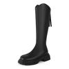 Thick-soled new elastic V-mouth boots women's rear zipper tall knight long boots are available in all sizes