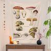 Botanischer Druck Florales Wandbehang Pilz-Wandteppich Vintage Boho Wildblumen Gemüse-Wandteppich Bunte Heimdekoration