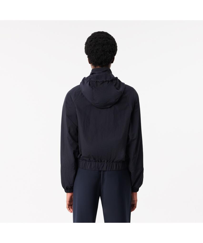 Lacoste Women'S Short Nylon Hooded Track Jacket Bf1105-54N Hde