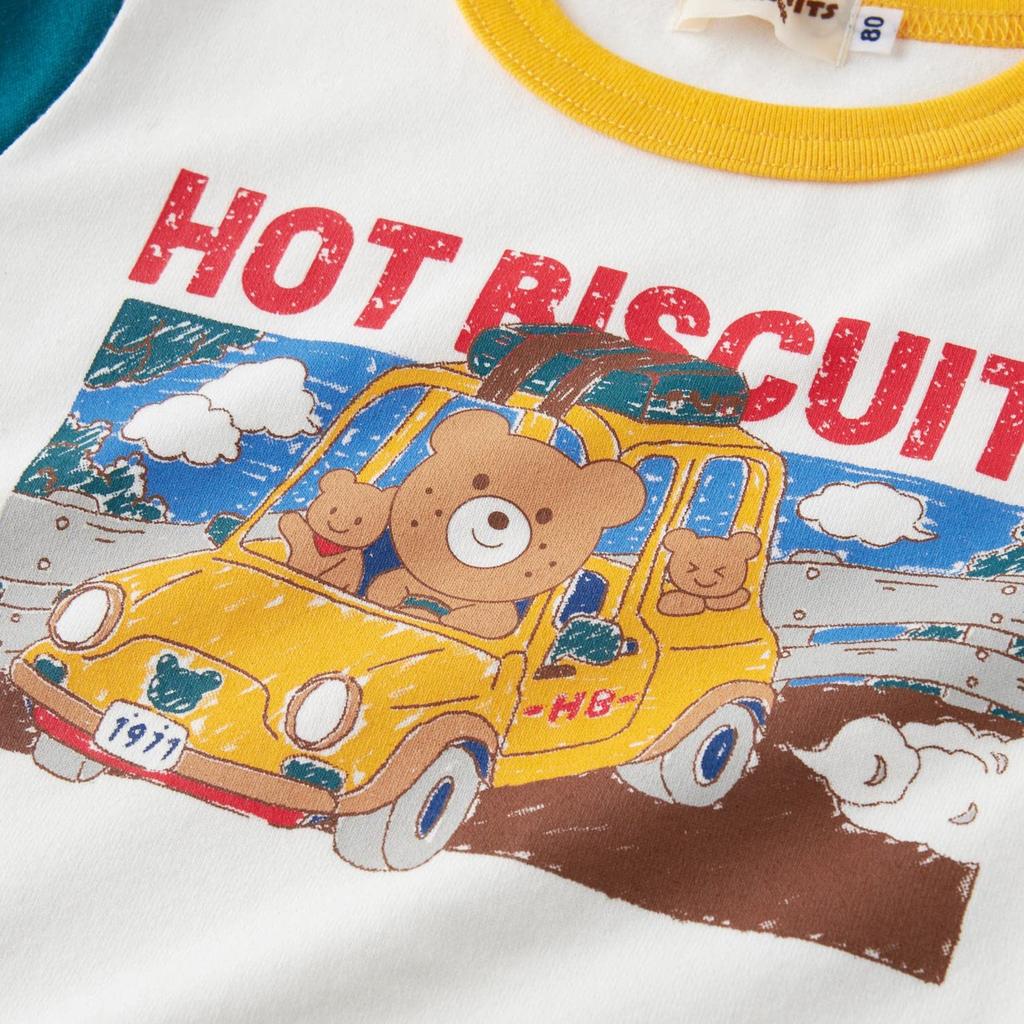 Miki House Hot Biscuits Short Sleeve Boys and T-Shirt, Girls, White, 80cm, 72-5202-495