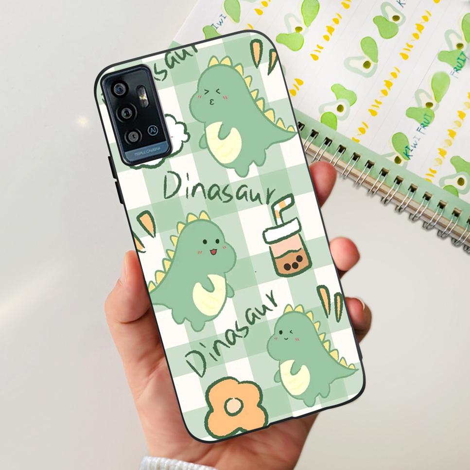 For ZTE Blade A71 6.52" Case Cartoon Dinosaur Football TPU Soft Silicone Cover For ZTE Blade A71 2021 A7030 Phone Cases Fundas