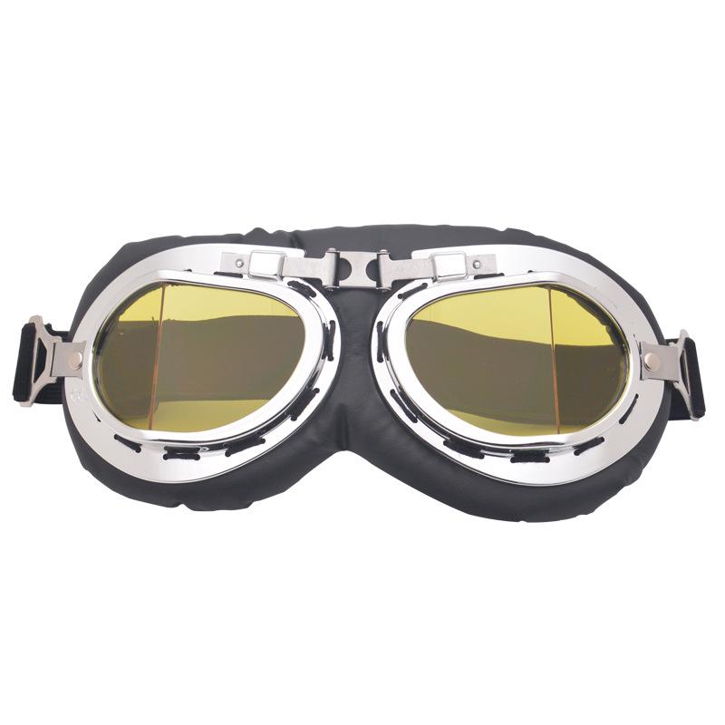 Retro Angled Harley-Style Windproof Motorcycle Goggles for Off-Road Riding