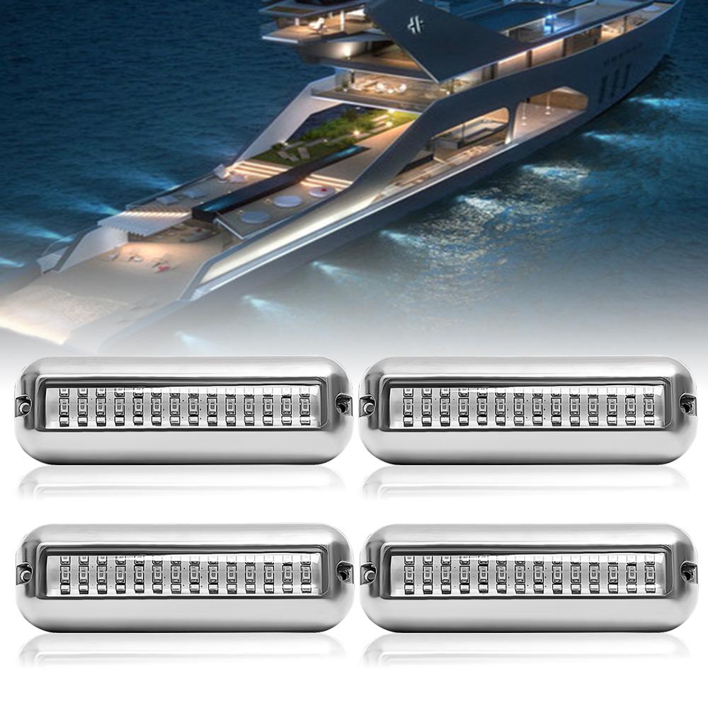 1-4Pcs 42LED Yacht Underwater Light Stainless Steel Marine Navigation Light IP68 Waterproof Marine Boat Lamp Yacht Accessories