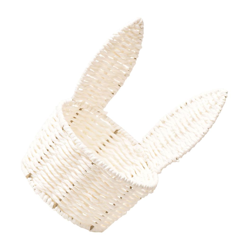 Decorative Rabbit Ears Paper Cord Flower Holder Easter Storage Basket Woven Container For Home Organization