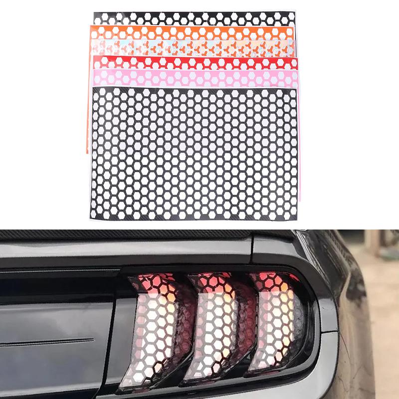 2Pcs Creative Trendy Taillight Stickers Car Rear Light DIY Decorative Sticker Universal Auto Honeycomb Sticker Decor Accessories