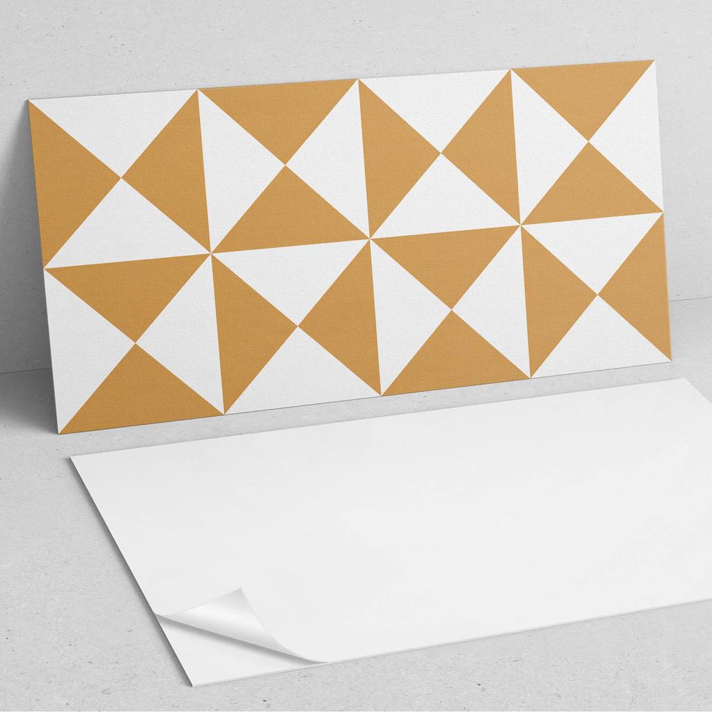Panel Dekoracyjny Winylowy Samoprzylepny Z Nadrukiem 120X60 Cm Geometryczny Wzór Trójkątów
