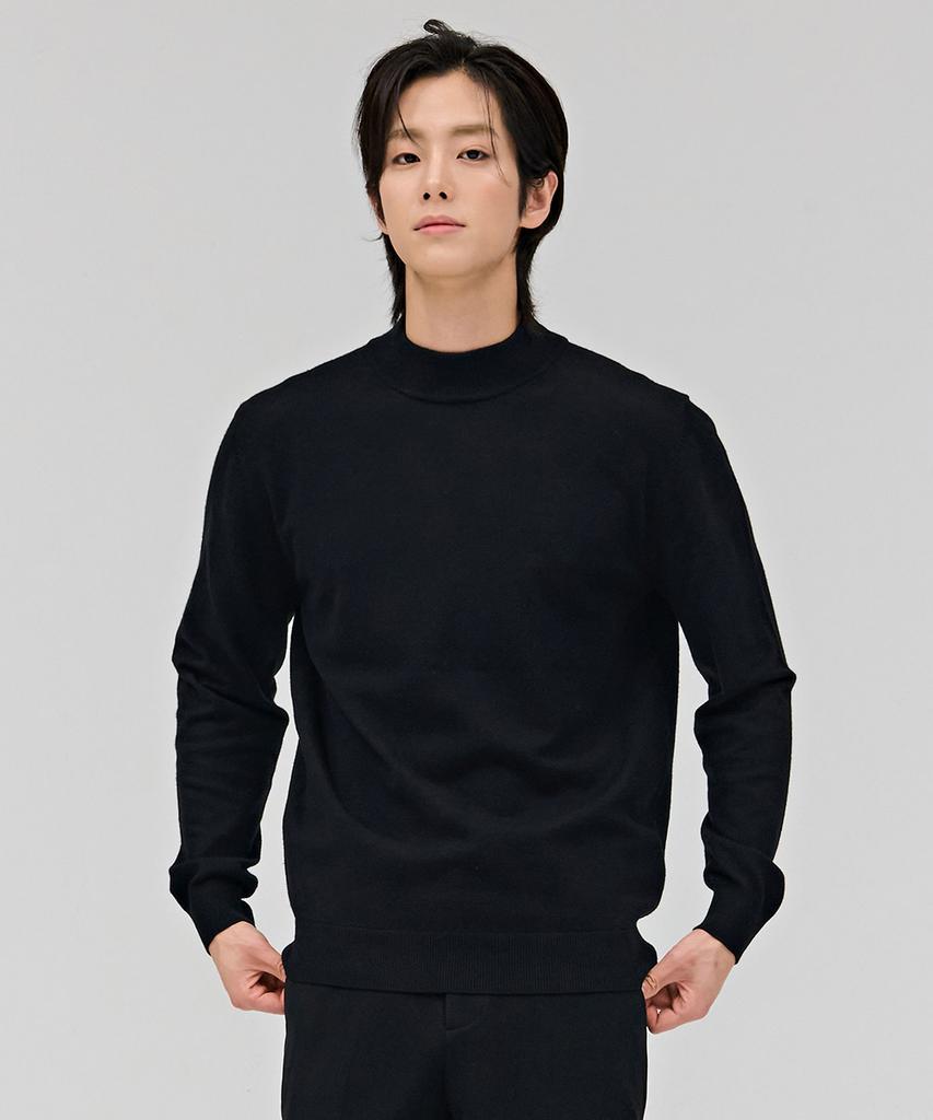 CHASECULT Men'S Essential Mock Neck Sweater - Black