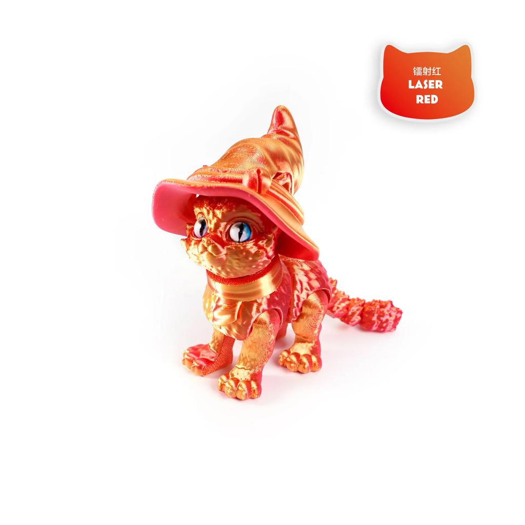 3D Printed Magic Cat Animals Toys Realistic Hairless Figurine Articulated Cat Fidget Toy for Cat Lover Collector Home Decoration