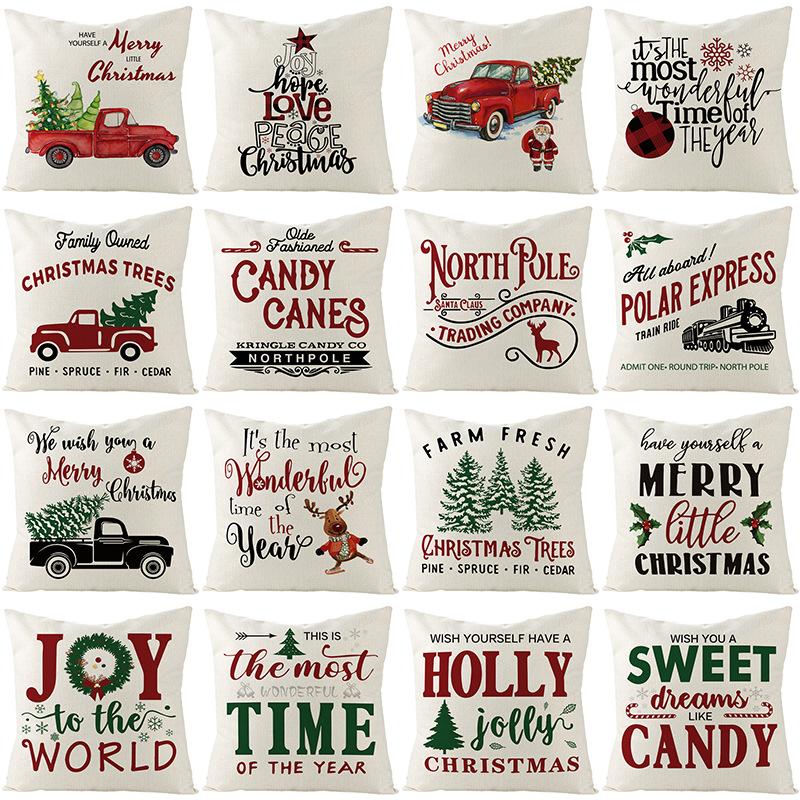 New Christmas Pillow Cover Nordic Farmhouse Pastoral Christmas Sofa Pillow Cushion Cover