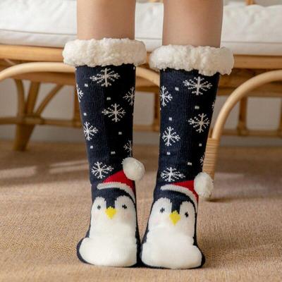 1 PC Cute Warm Socks Thickened Cotton Winter Women's Socks Christmas Stockings Christmas Gifts Home Floor Room Socks LXY