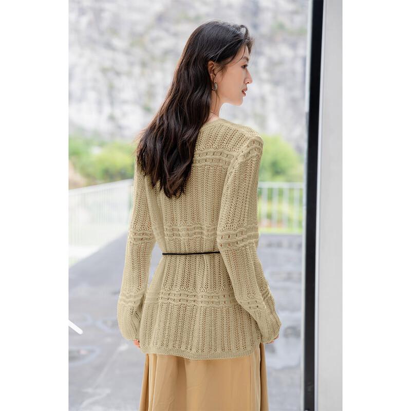 Mokana Women's Long Sleeve Hollow Knit Cardigan MKNJD3859