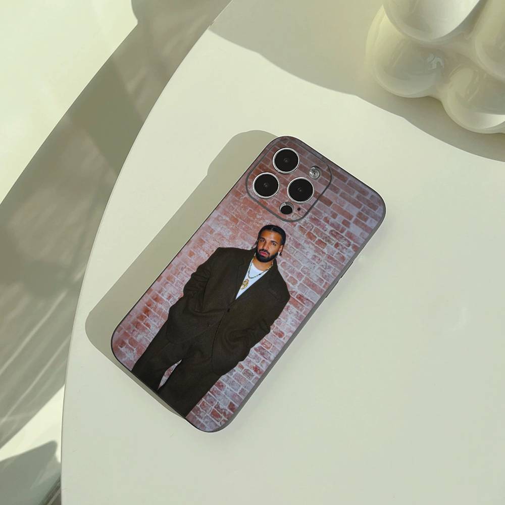 rapper-Drake Phone Case For iPhone 17,16,15,14,13,12,11 Pro Max,16/15/14Plus,XS Soft Black Cover