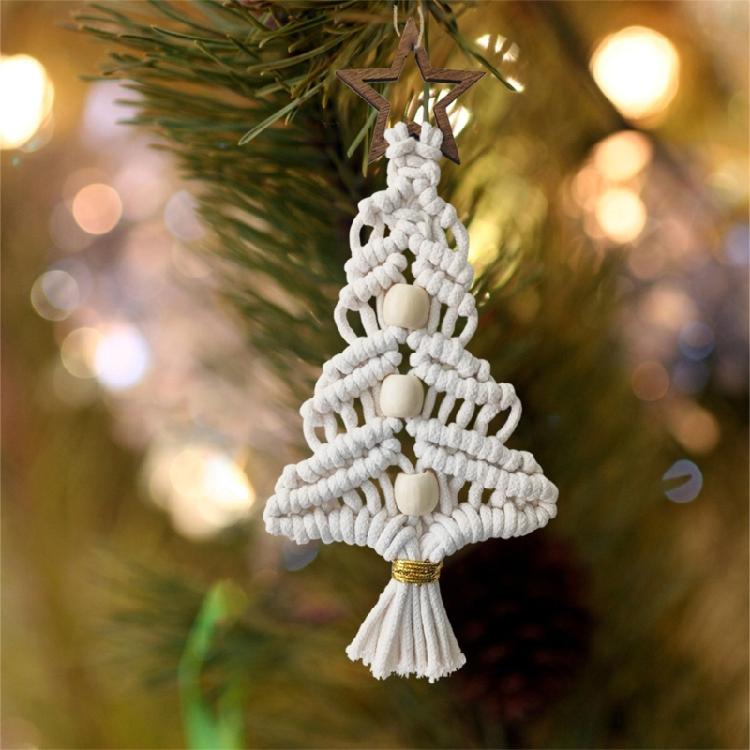 Crocheted Christmas Tree for Home Decor New Year Holiday Sign Knitting Gnome