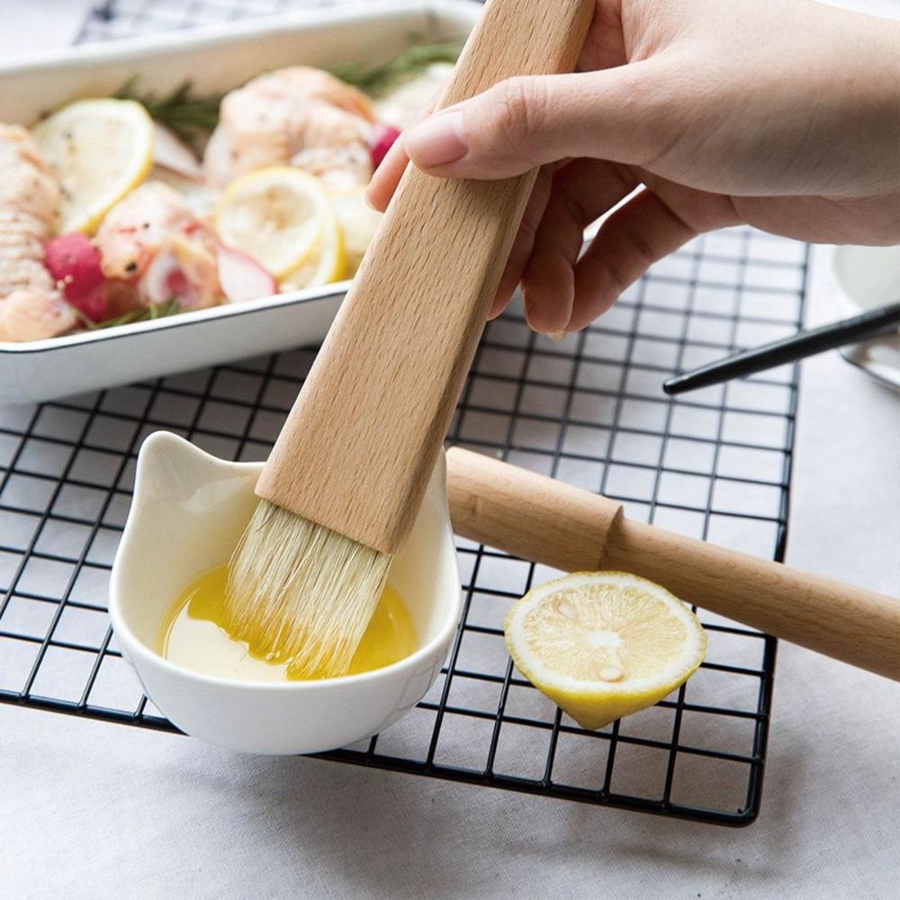 Spreading Natural Kitchen Wooden Handle Sauce Baster Pastry Brush Basting Brush Marinade Tool
