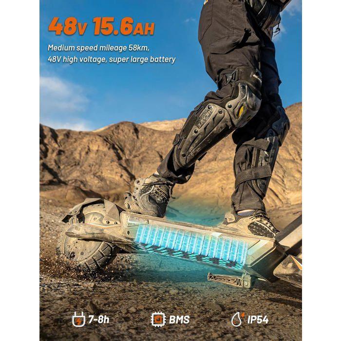 KuKirin T3 - Electric Scooter - 800W Motor - 48V 15.6Ah Battery - Max 45 Km/h - 10'' Tires - Range 55KM - Black