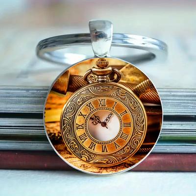 Modieuze sleutelhanger van legering, ronde metalen sleutelring