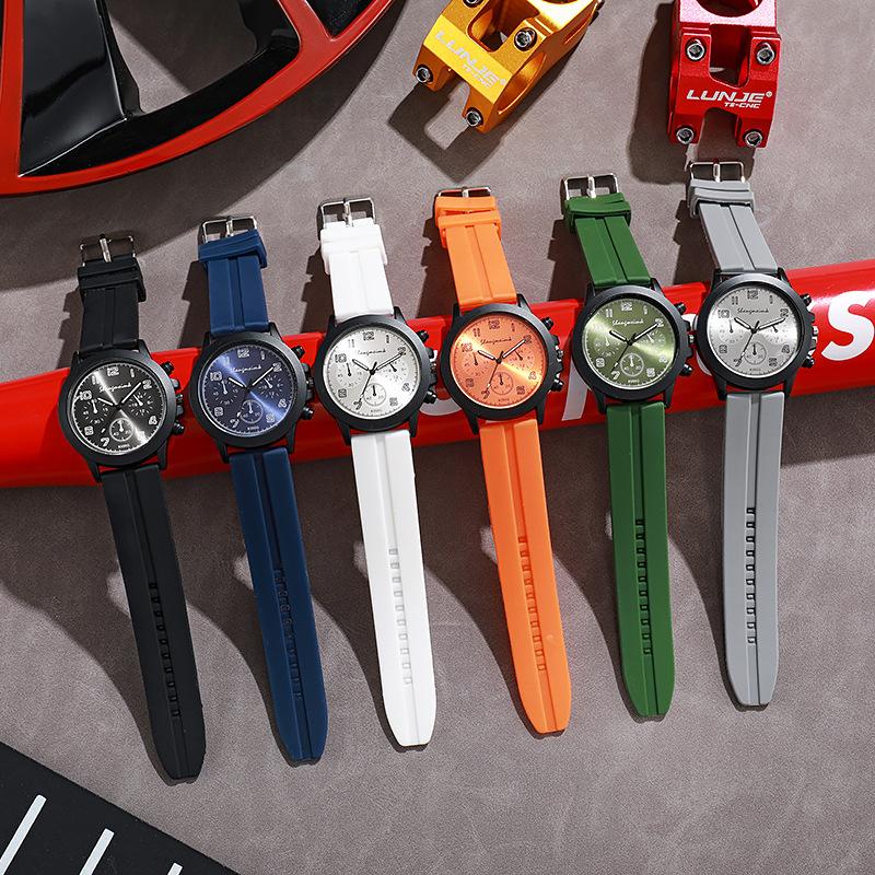 Watches for Men Casual Quartz Watches Man Silicone Strap Quartz Wristwatch Fashion Simple Round Glass Dial Date Watch Reloj