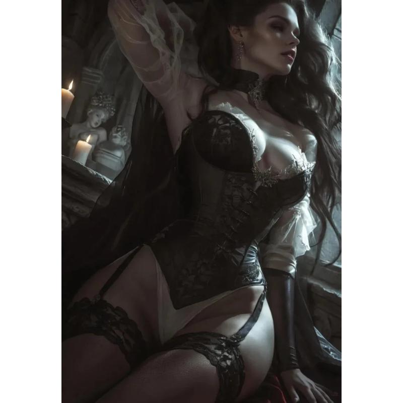 Kobieta Maska Impreza Fantasy Wiedźma Mroczna Sztuka Plakaty Druki Obraz na Płótnie Sztuka Ścienna Obraz Salon Dekoracja Domu