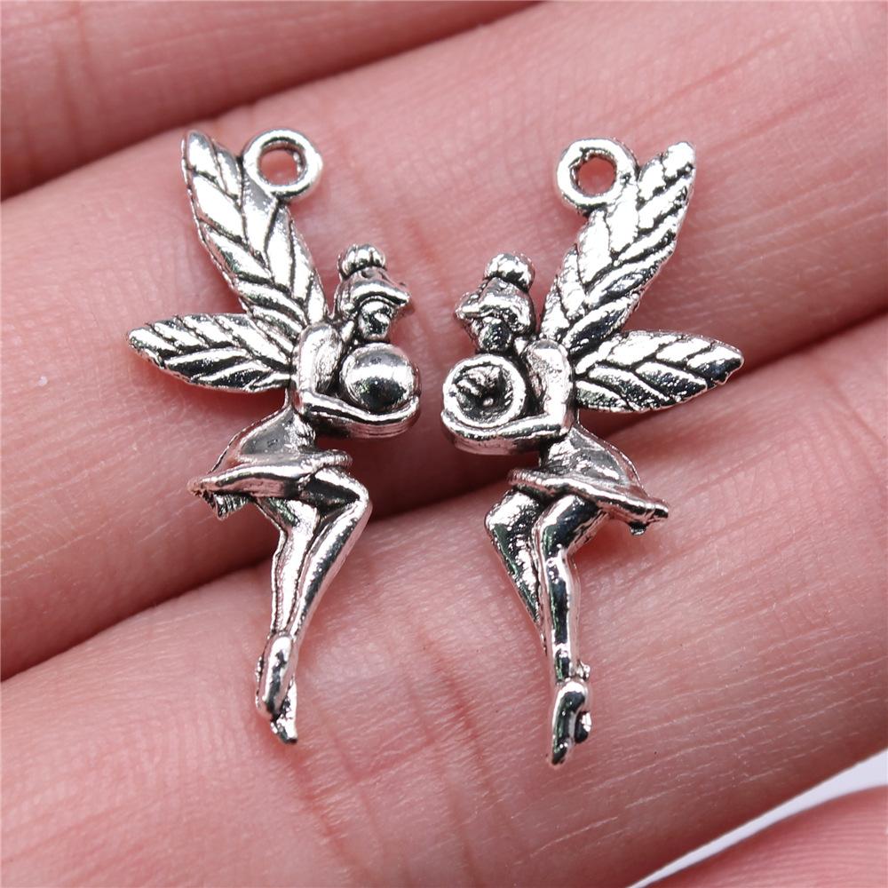 20pcs Angel Charms Antique Silver Color Angel Charms Pendants For Bracelets Angels Charms Making Jewelry
