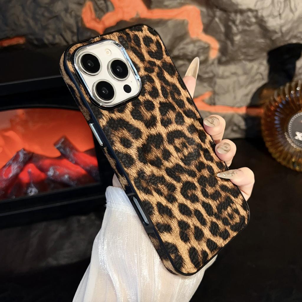 Applicable To Apple 16PROMAX Mobile Phone Case, Leopard Print Magnetic Mobile Phone Case, Simple and Advanced Sense, Anti-drop 15/14PLUS
