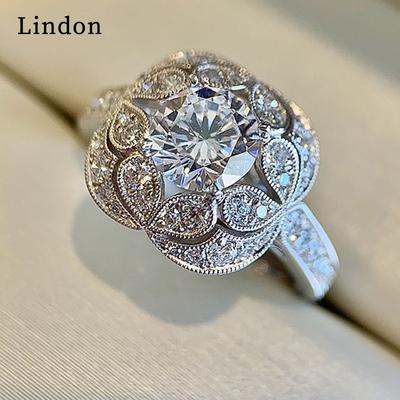 Lindon Classic Ring For Women With Round Shape Zircon Wedding Party Gift  Size 6-10