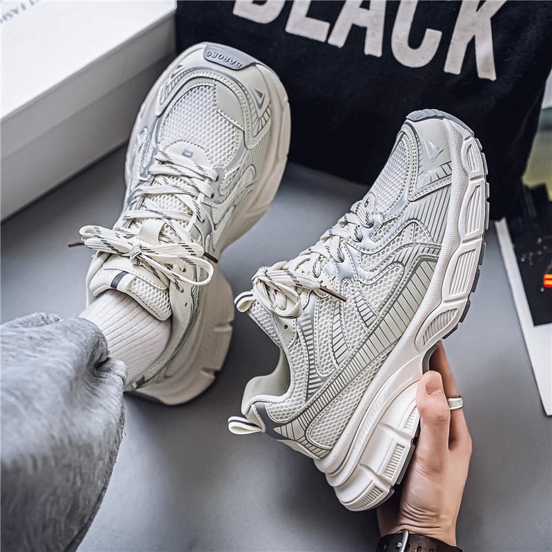 Men's shoes platform dad shoes men's summer new mesh breathable casual shoes sports running shoes platform heightening shoes