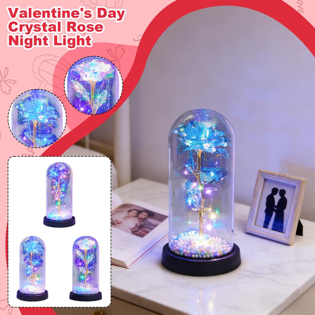 Valentine's Day/Girl's Day Gift:Night Light, Practical And Elegant Preserved Bouquet For Mom And Girl