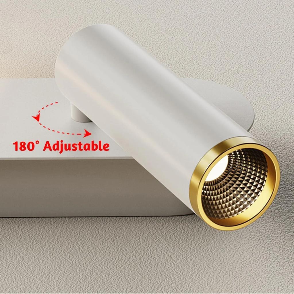 Wall Light LED Dimmable Wall Lamp with Remote Control Star Wall Spotlight Rotatable 350° Night Light White Reading Lamp Lighting