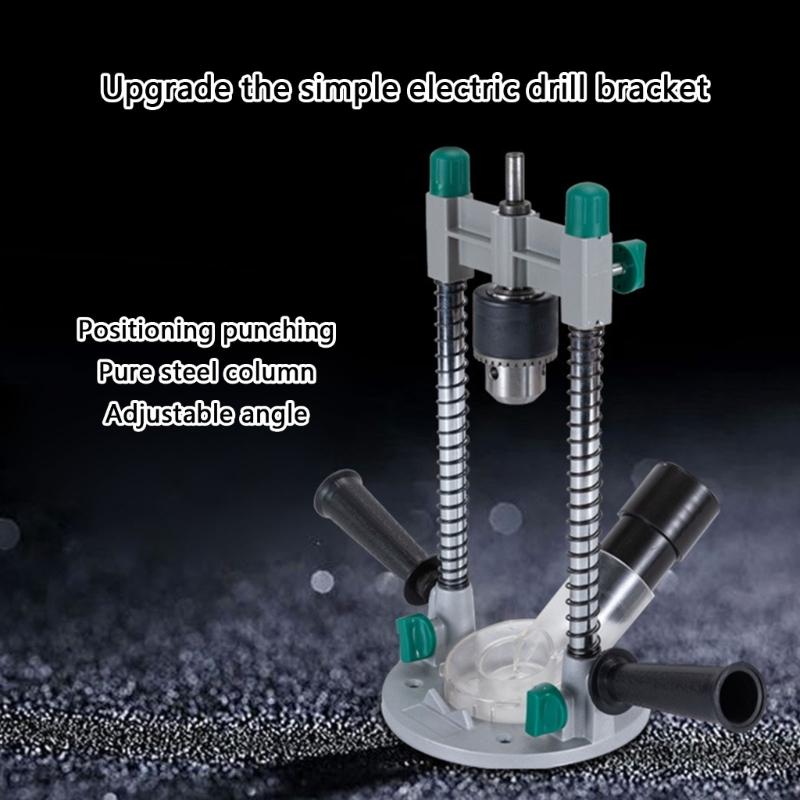 Multifunctional Drill Stand Drill Guide Rack For Accuracy Drilling In Wood Metal And Marble With Adjustable Height