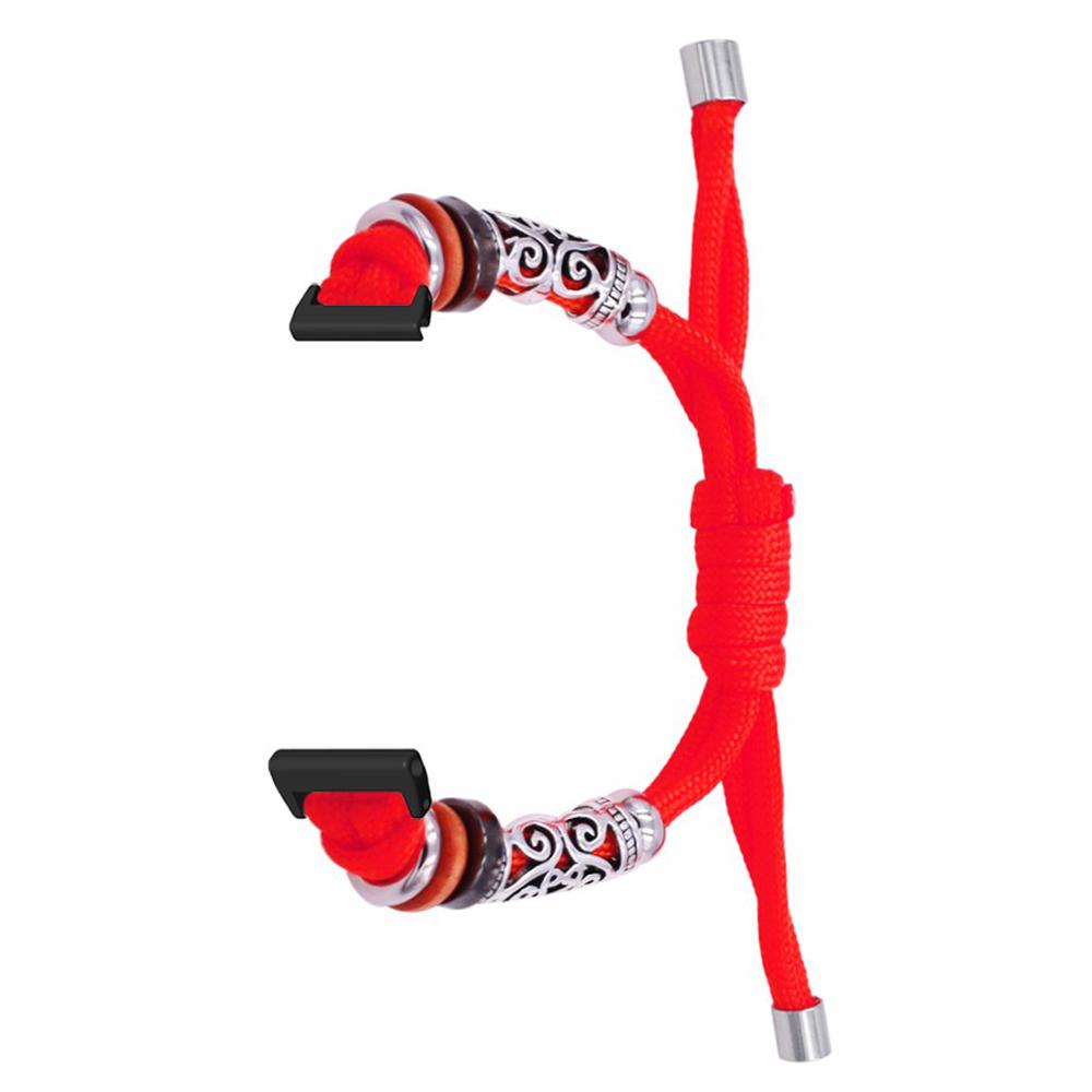 

For Keep B4/Huawei Watch Fit mini Beads Bracelet Braided Watch Band Strap Red