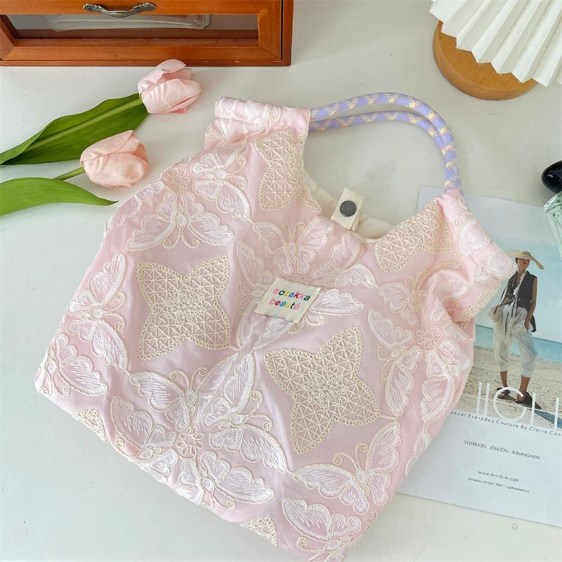 

Summer new embroidered butterfly fashion handbag casual shoulder bag women s large-capacity commuter tote bag