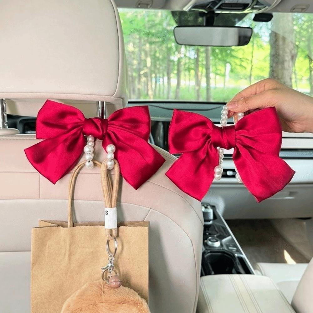 Pearl Ornament Seat Back Hanger Clip On Car Organizer Vehicle Decor Car Hook Daily Storage
