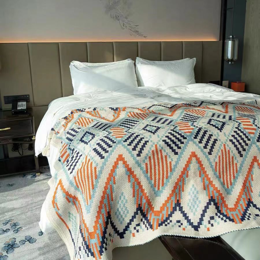 Knitted Bohemian Blanket, Sofa Cover Blanket, Office Air Conditioning Nap Blanket
