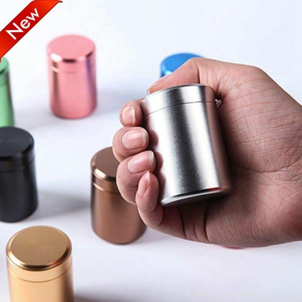 Round Small Aluminum Cans Metal Candy Jar Sealed Loose Tea Packaging Cans Airtight Smell Proof Container Storage Bottles Jars