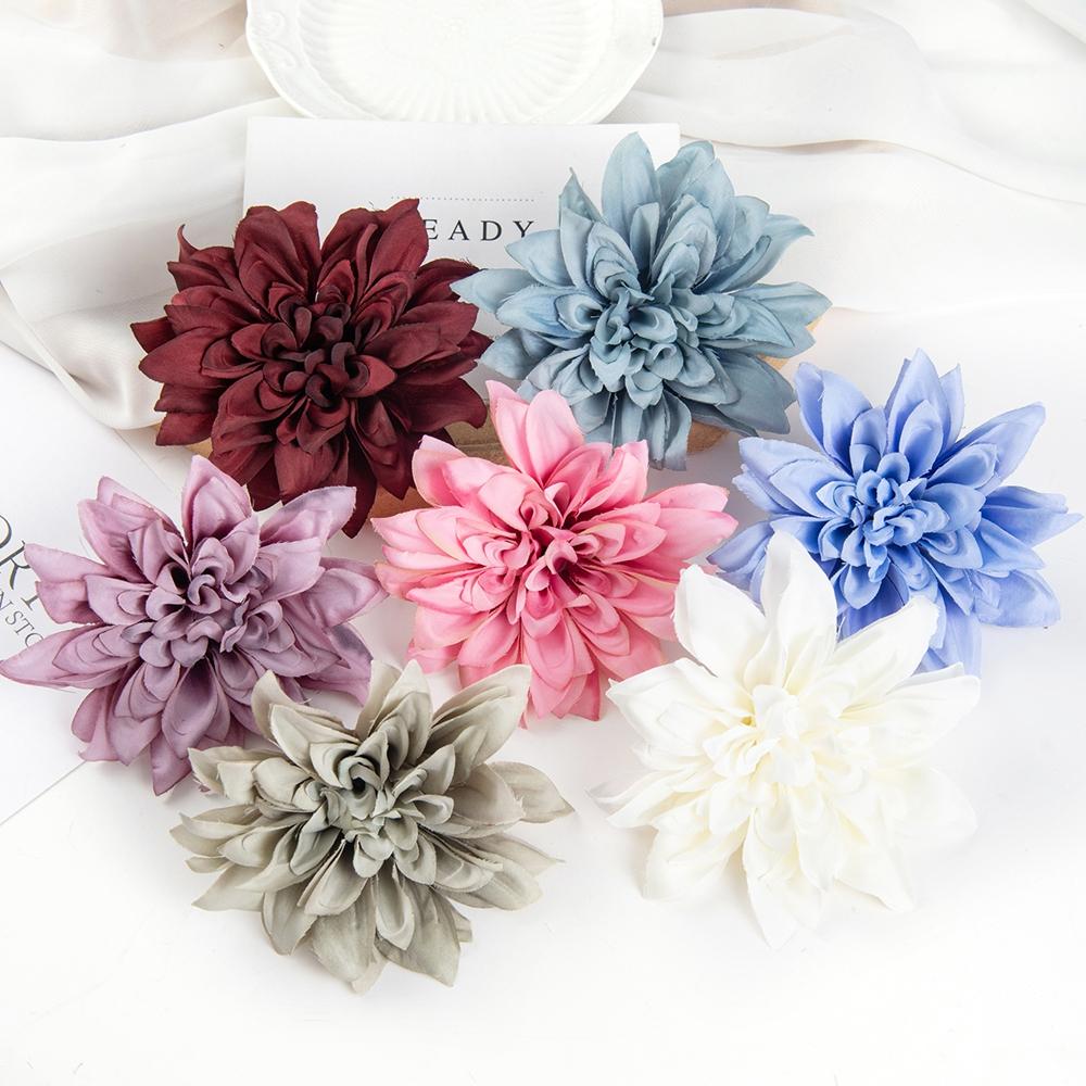 5/10Pcs Fake Plants Artificial Flowers Heads Silk Blooming Roses Wedding Home Room Decor DIY Garland Material Simulation Cheap