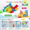48PCS Tetra Tower Building Blocks Balance Stacking Games Toys for Kids Adults Friends Classroom Family Board Game and Fun Party