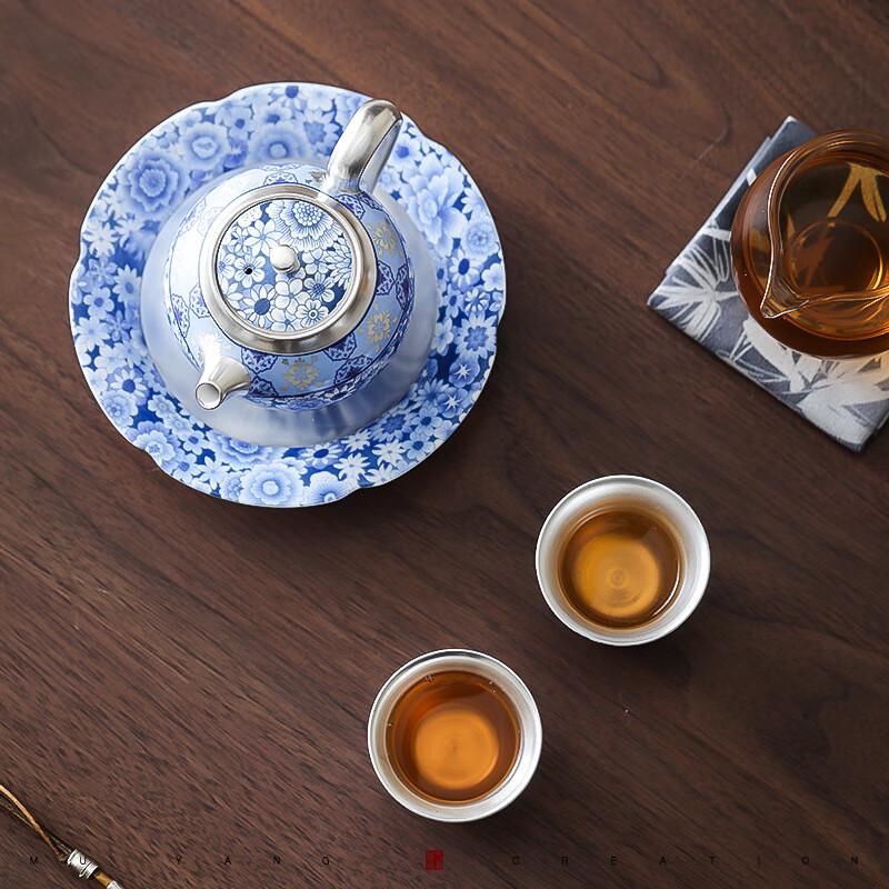 Song Yu Blue and White Ceramic Teapot and Teacup Set